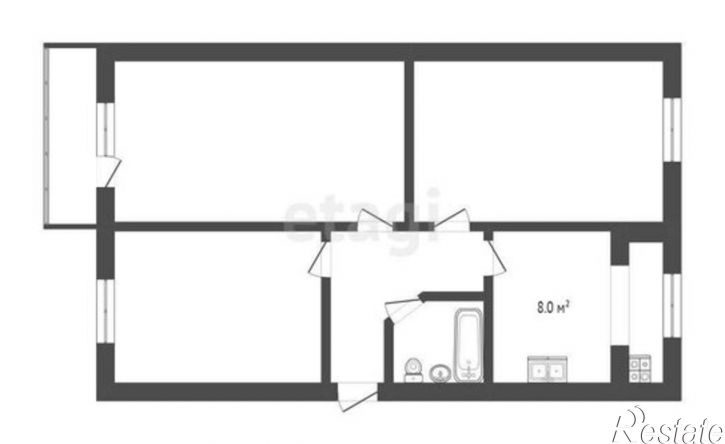 3-комн квартира улица Кирова, 9А,  д. 9А