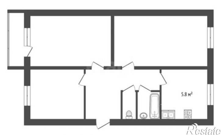 3-комн квартира проспект Кулиева, 36,  д. 36