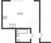 1-комн, 27кв м, этаж 3/9 Ингушская улица, 22