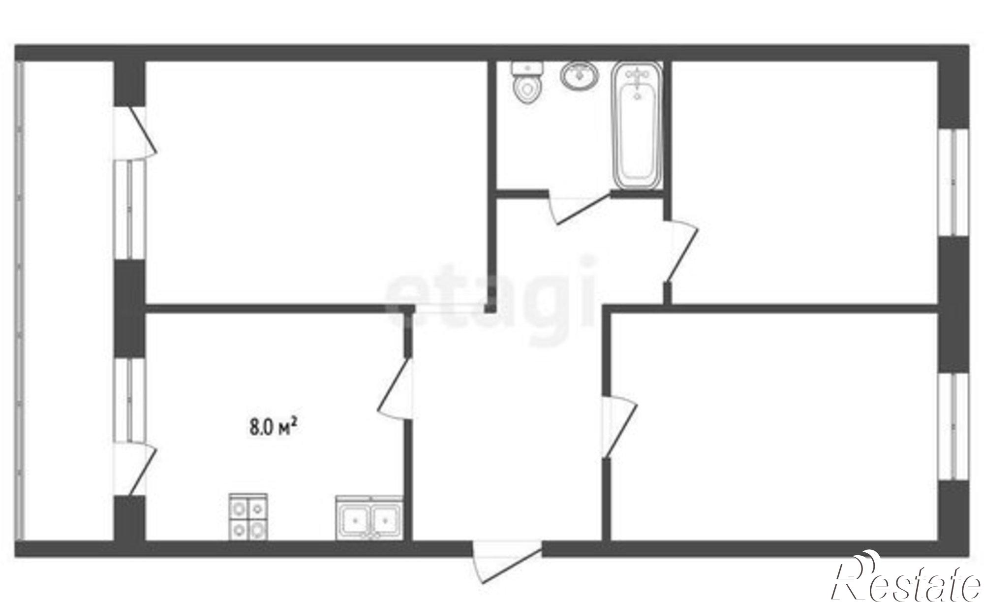 Купить квартиру за 8 200 000 рублей на ул Тарчокова, 30
