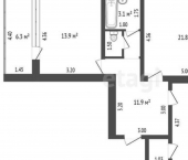 2-комн, 73кв м, этаж 5/5 улица Карашаева, 15