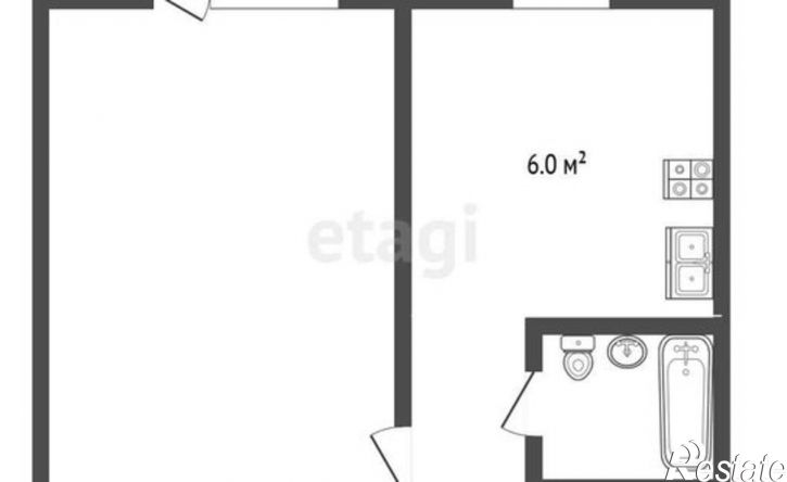 1-комн квартира улица Осипенко, 24,  д. 24