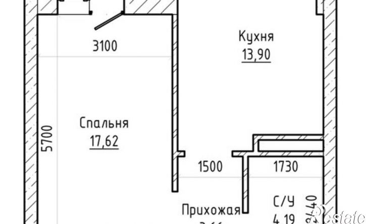 1-комн квартира улица Ашурова, 1Д,  д. 1Д
