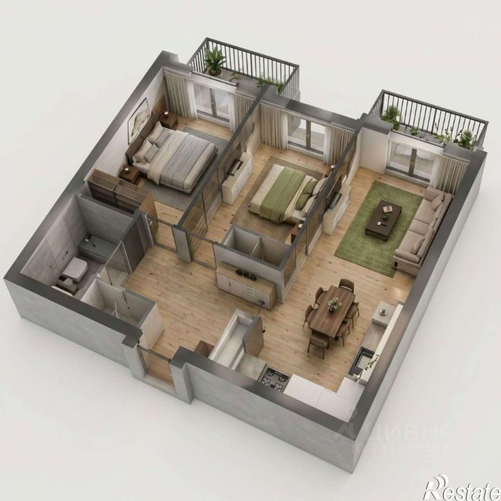 2-комн квартира улица Шогенова, 7А,  д. 7А
