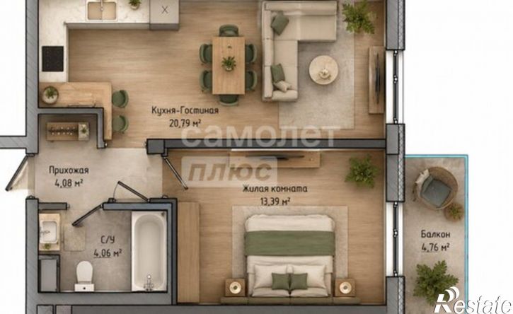 1-комн квартира ул Шогенова, 1А,  д. 1А