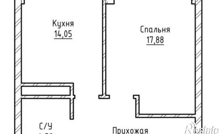 1-комн квартира Московская улица, 14,  д. 14