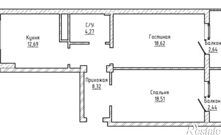 2-комн квартира ул Ашурова, 2,  д. 2