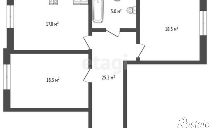 2-комн квартира ул Чернышевского, 203б,  д. 203б