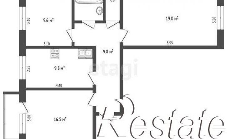 3-комн квартира улица Коллонтай, 16,  д. 16