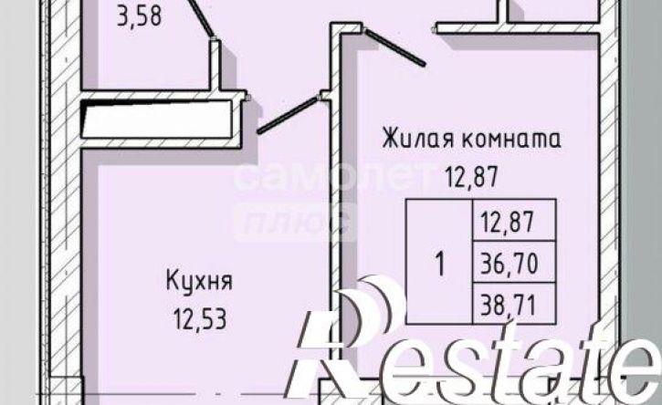 1-комн квартира Солнечная улица, 40,  д. 40